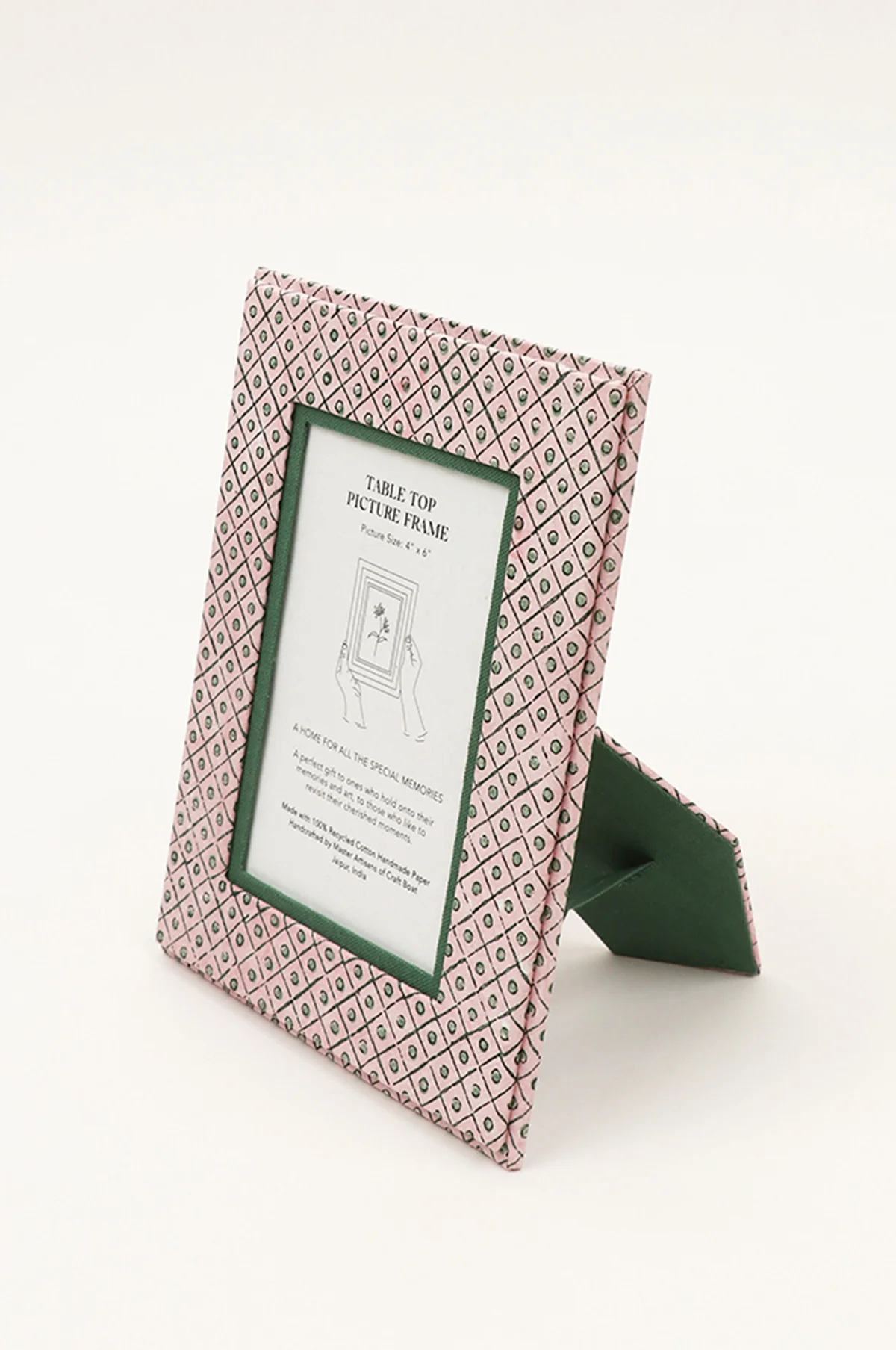 Table Top Picture Frame Dot & Grid Pink - Image 2
