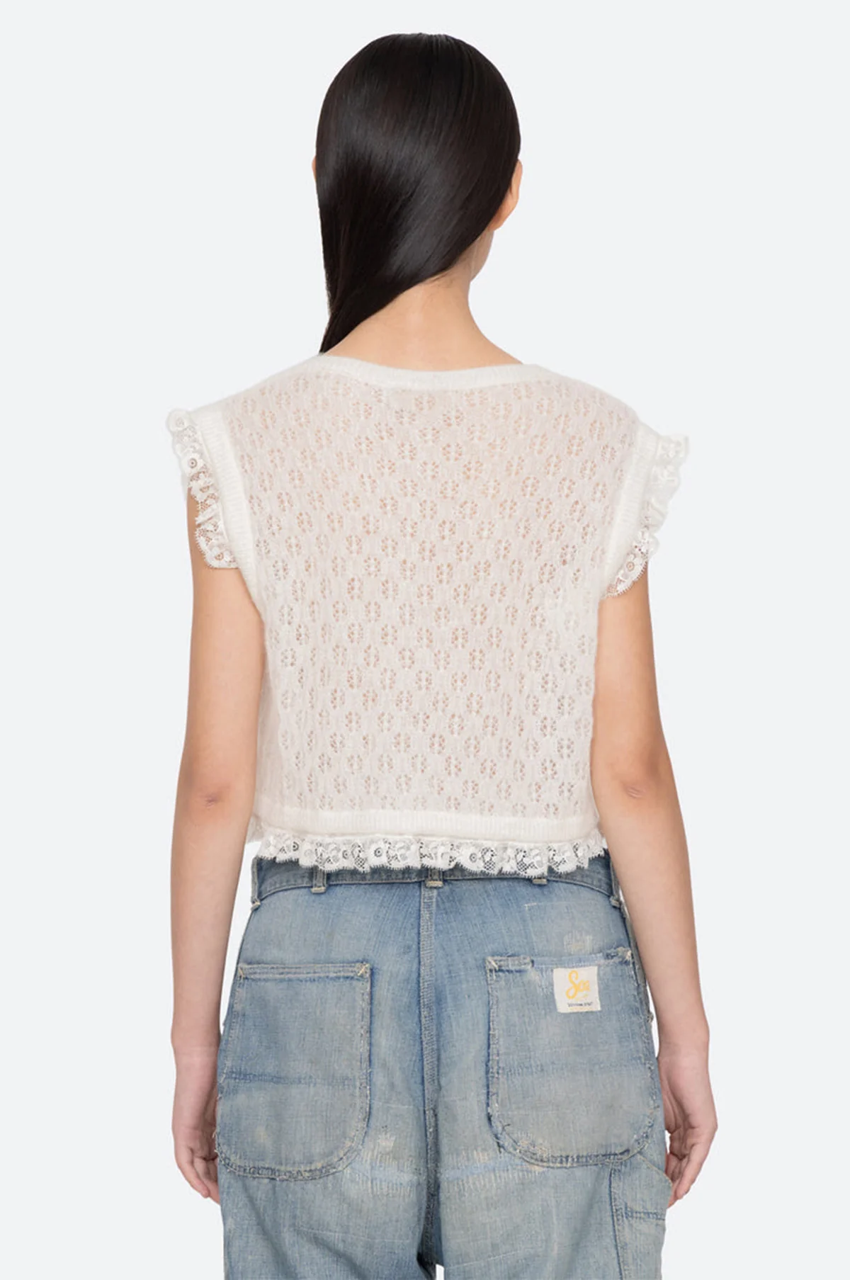 Teagan Knit Combo Vest Cream - Image 4