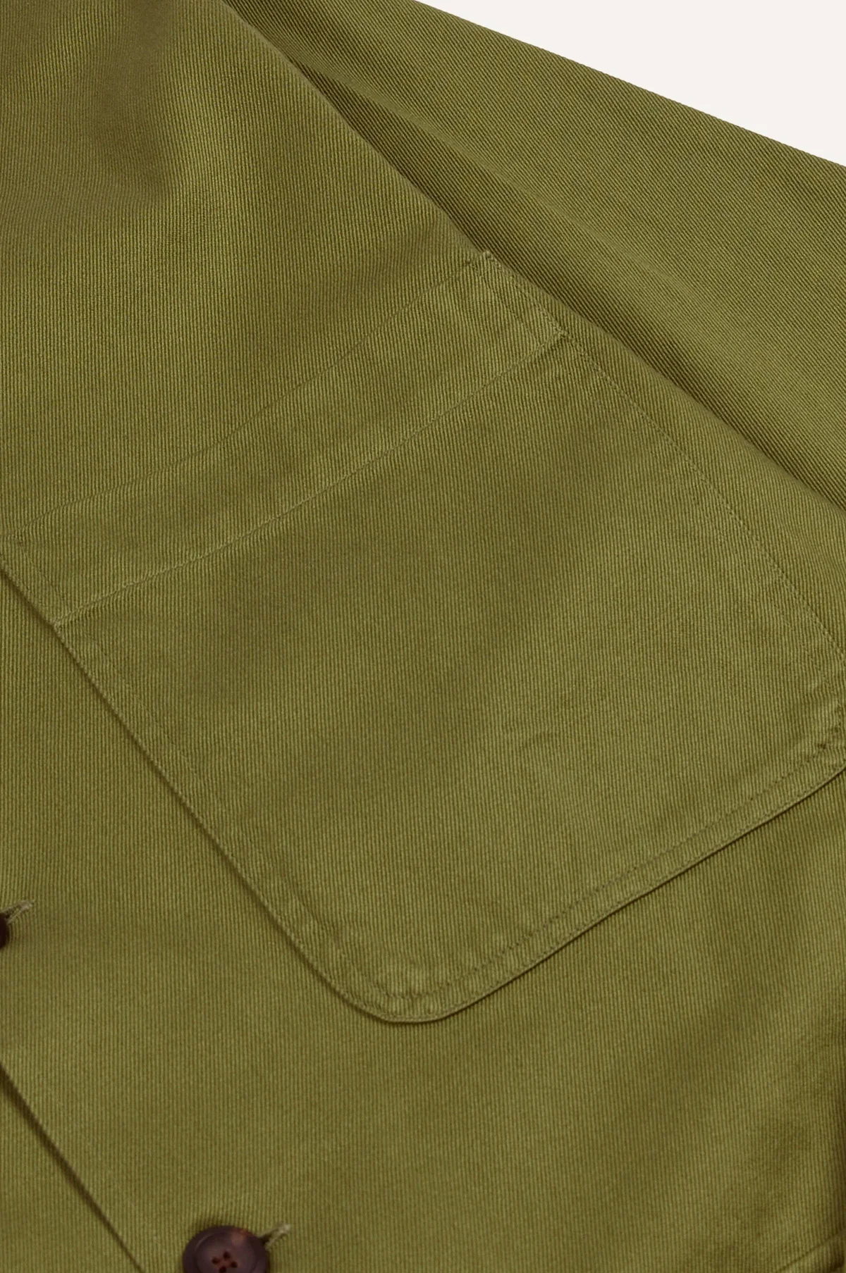 Textured Twill 3-Pocket Overshirt Military Green - Image 3