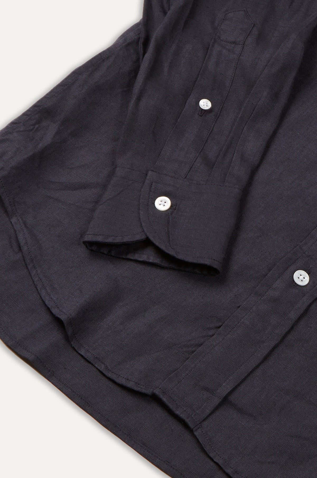 The Linen Summer Shirt Dark Navy - Image 3