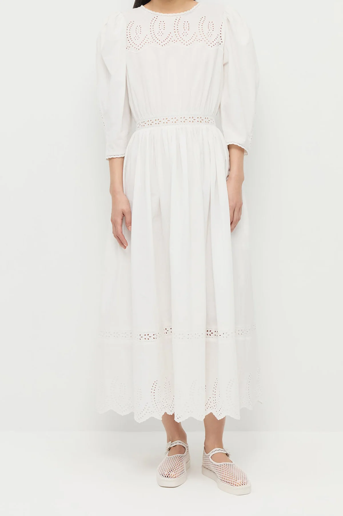 Thelma Waisted Dress Cream - Image 3