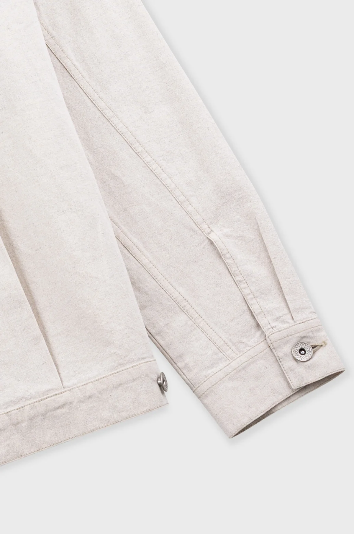 Trucker Jacket Natural Linen Cotton Canvas - Image 4