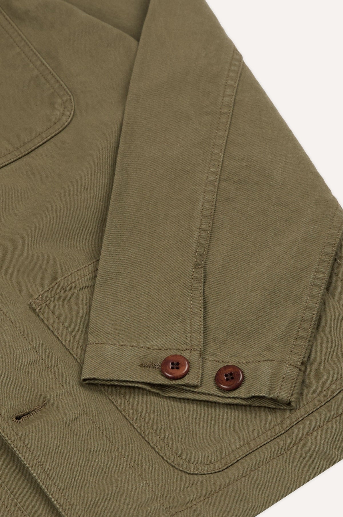 Twill Fatigue Jacket Khaki - Image 4
