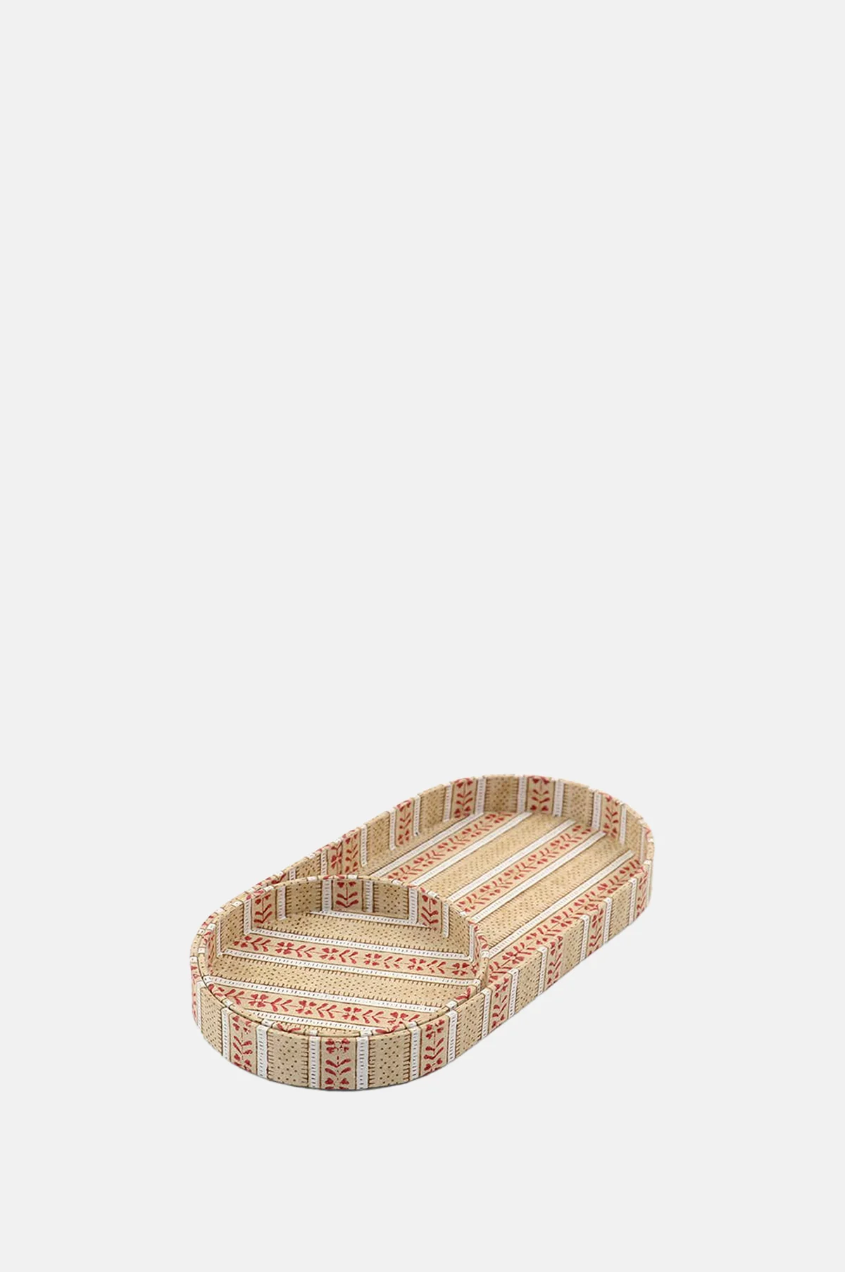Desk Tray Set Floral Stripe Ochre
