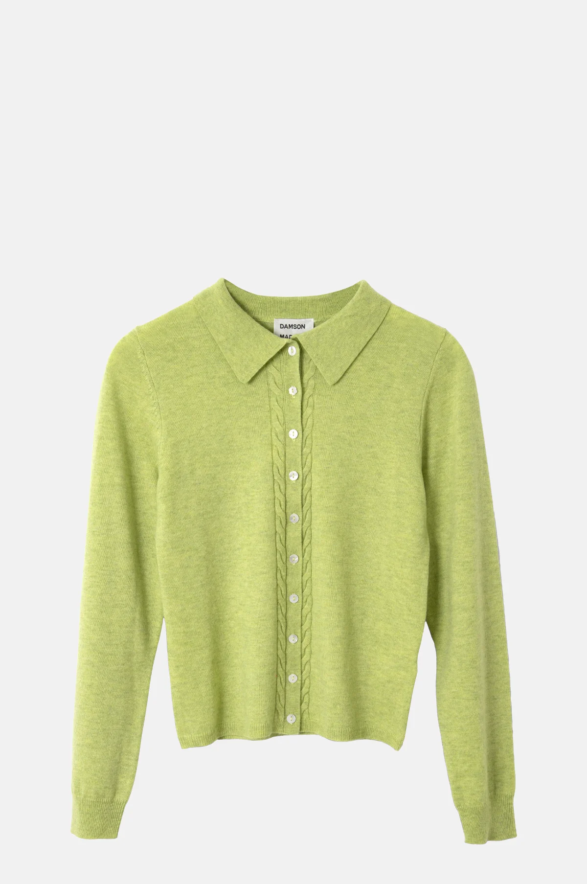 Voula Wool and Cashmere Blend Cardigan Lime