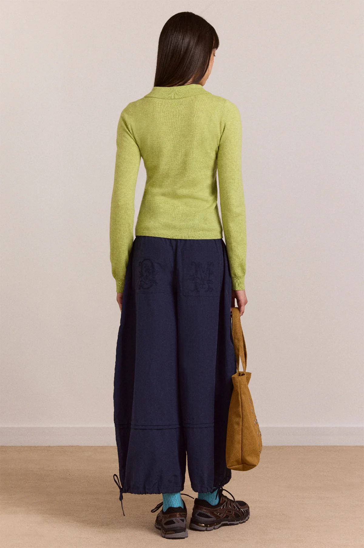 Voula Wool and Cashmere Blend Cardigan Lime - Image 5