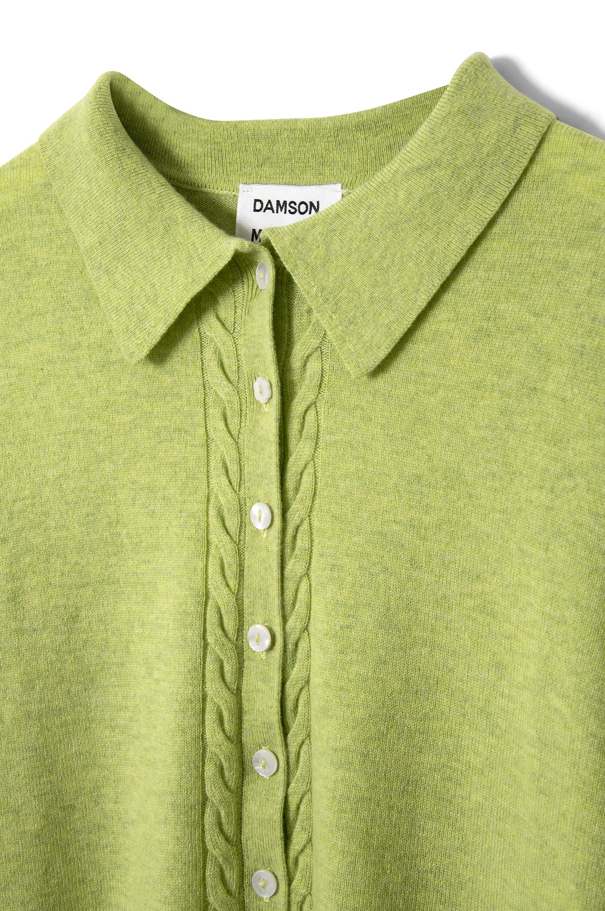 Voula Wool and Cashmere Blend Cardigan Lime - Image 7