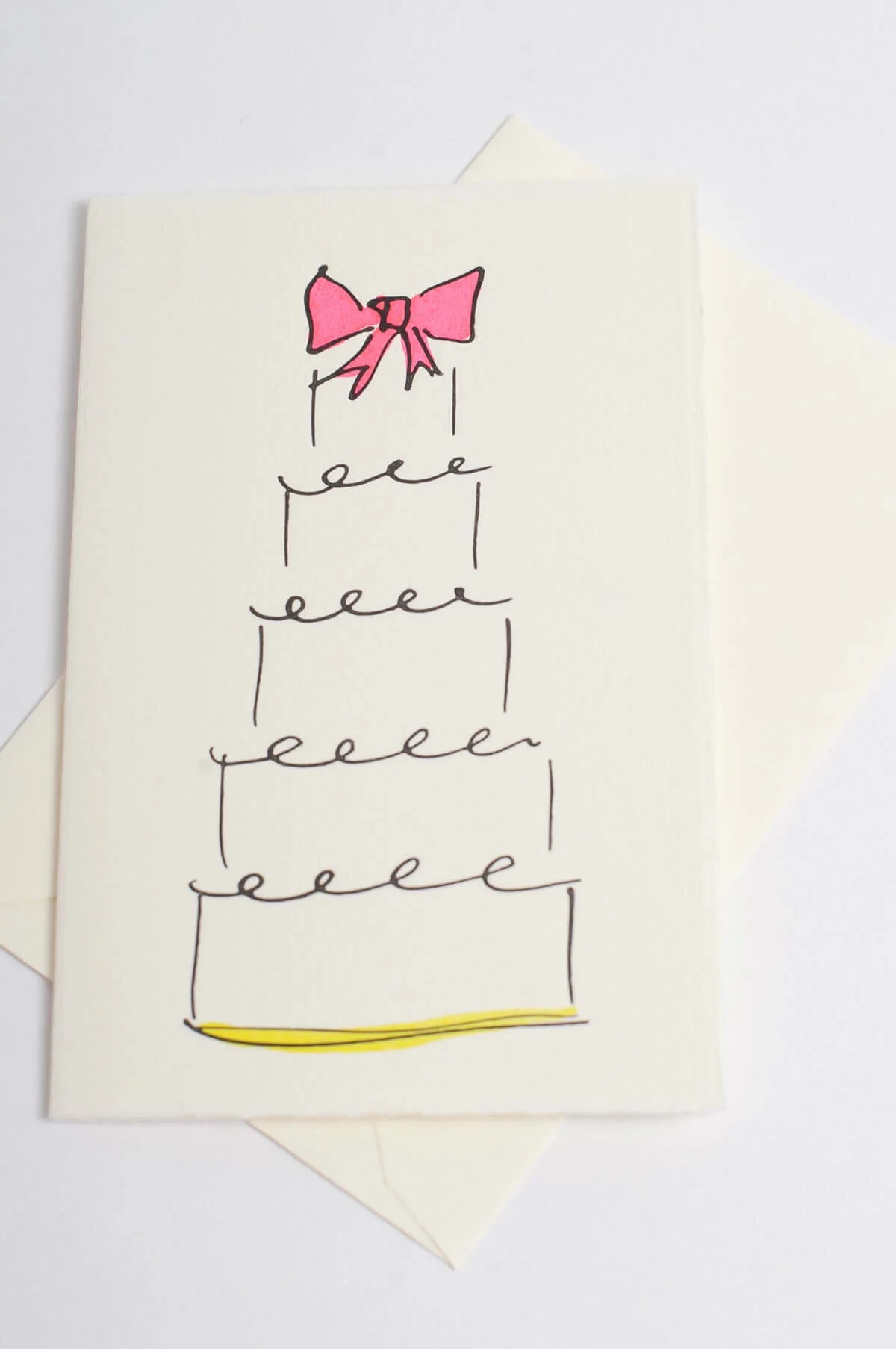 Wedding Cake Card in Pink - Image 2