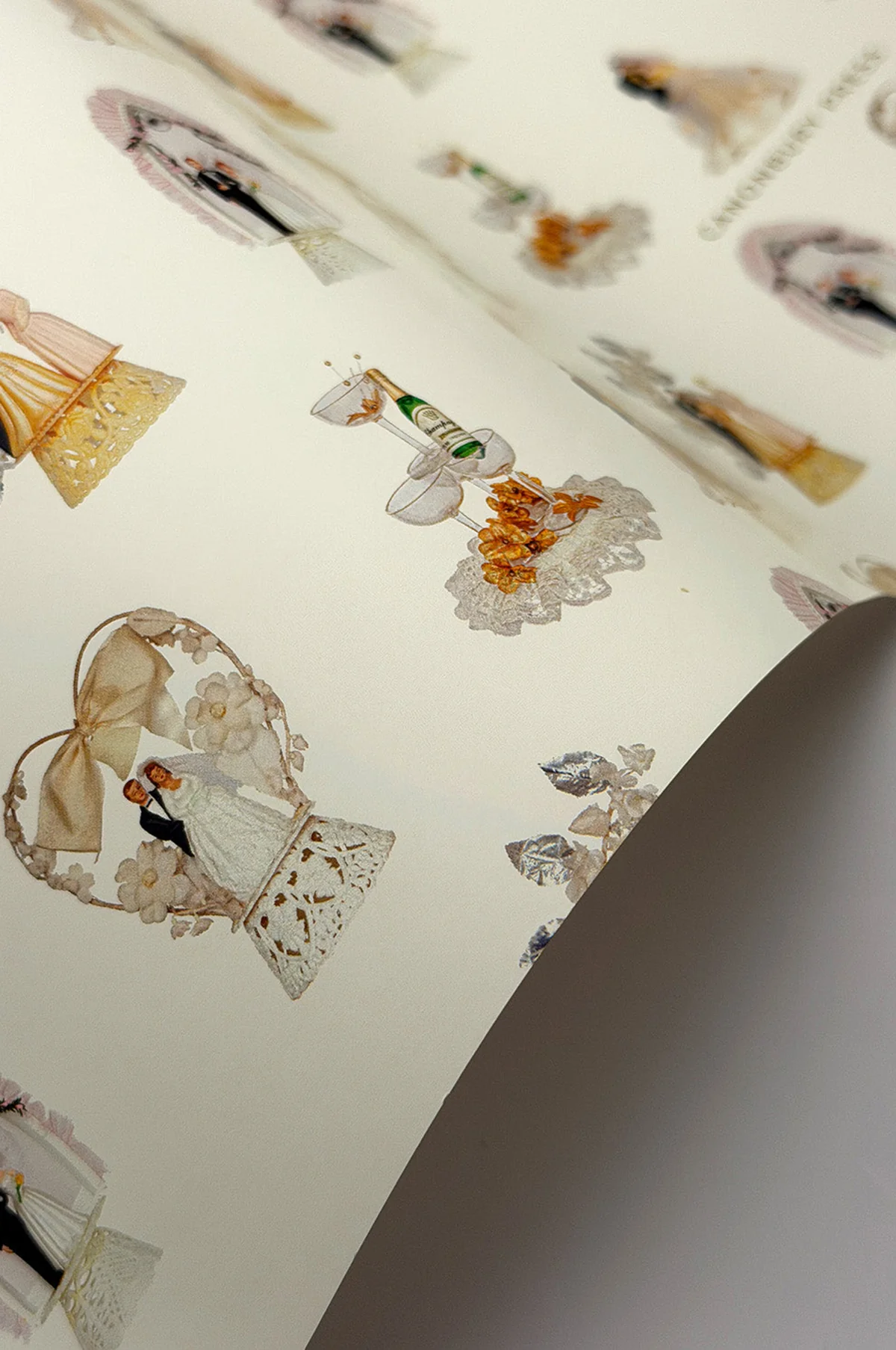 Wedding Cake Toppers Wrapping Paper Set of 3 Sheets - Image 3