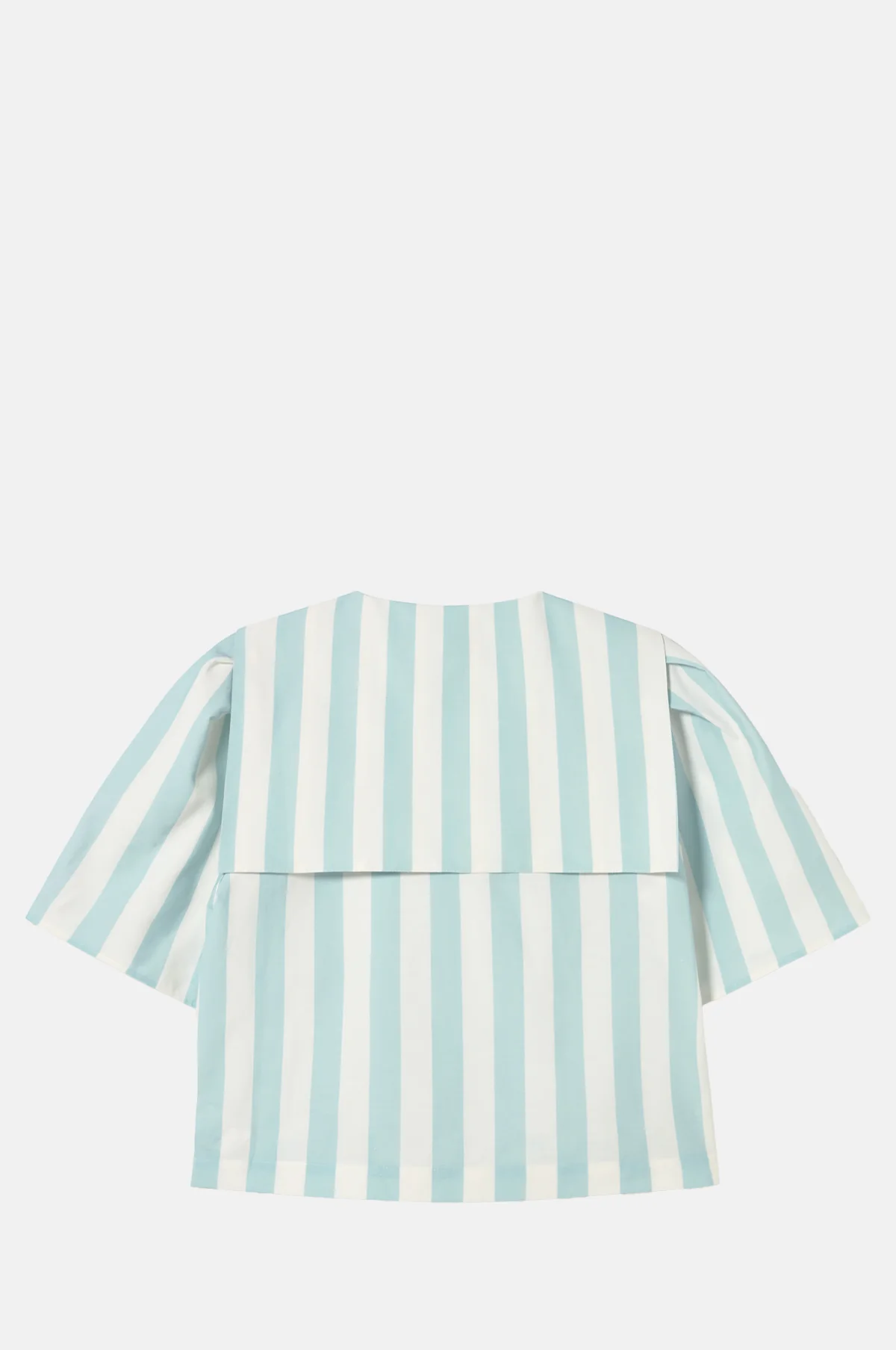 Wide Stripes Sailor Neck Blouse Pretty Blue - Image 6