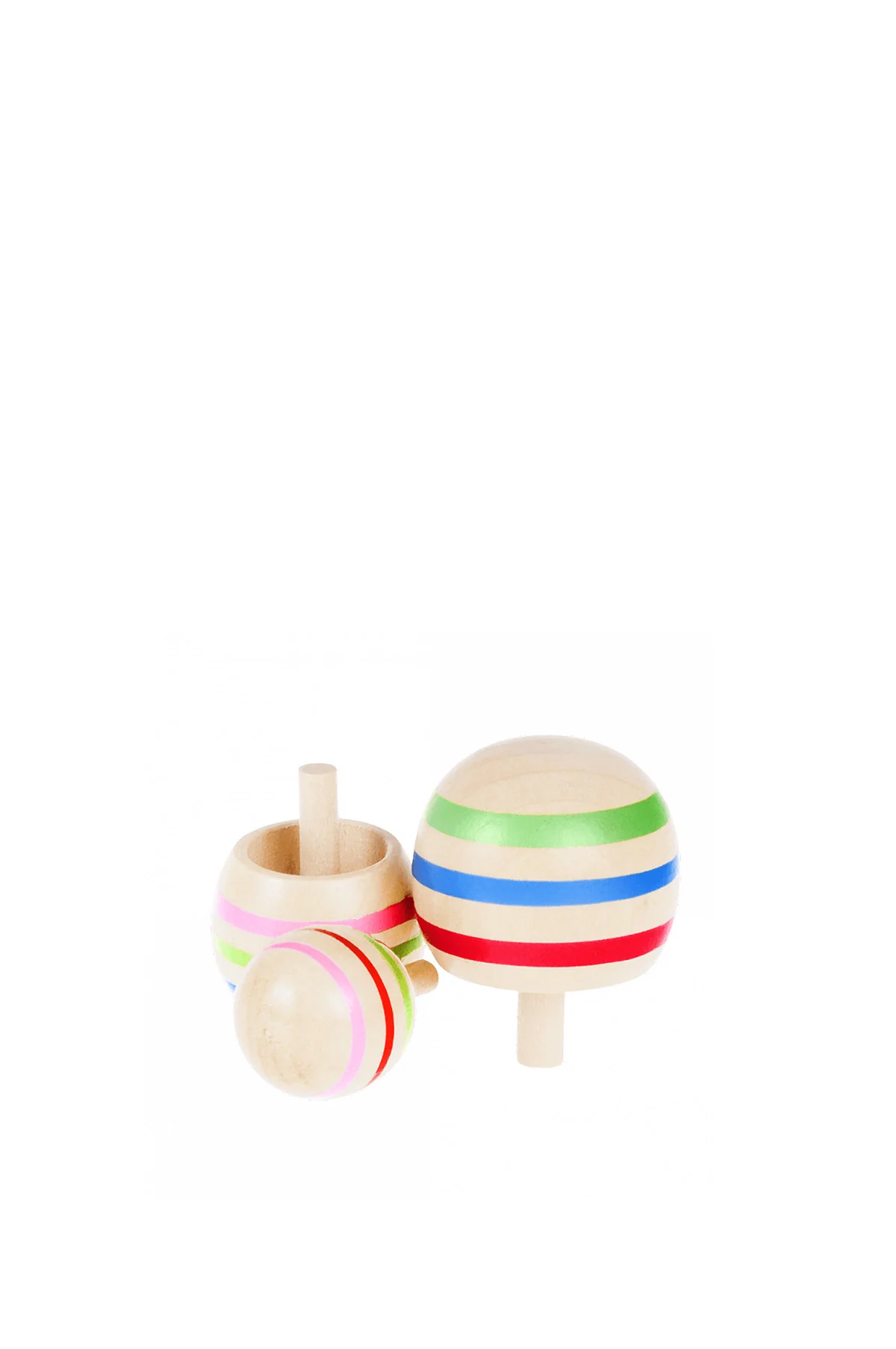 Wooden Spinning Tops Set of 3 - Image 3