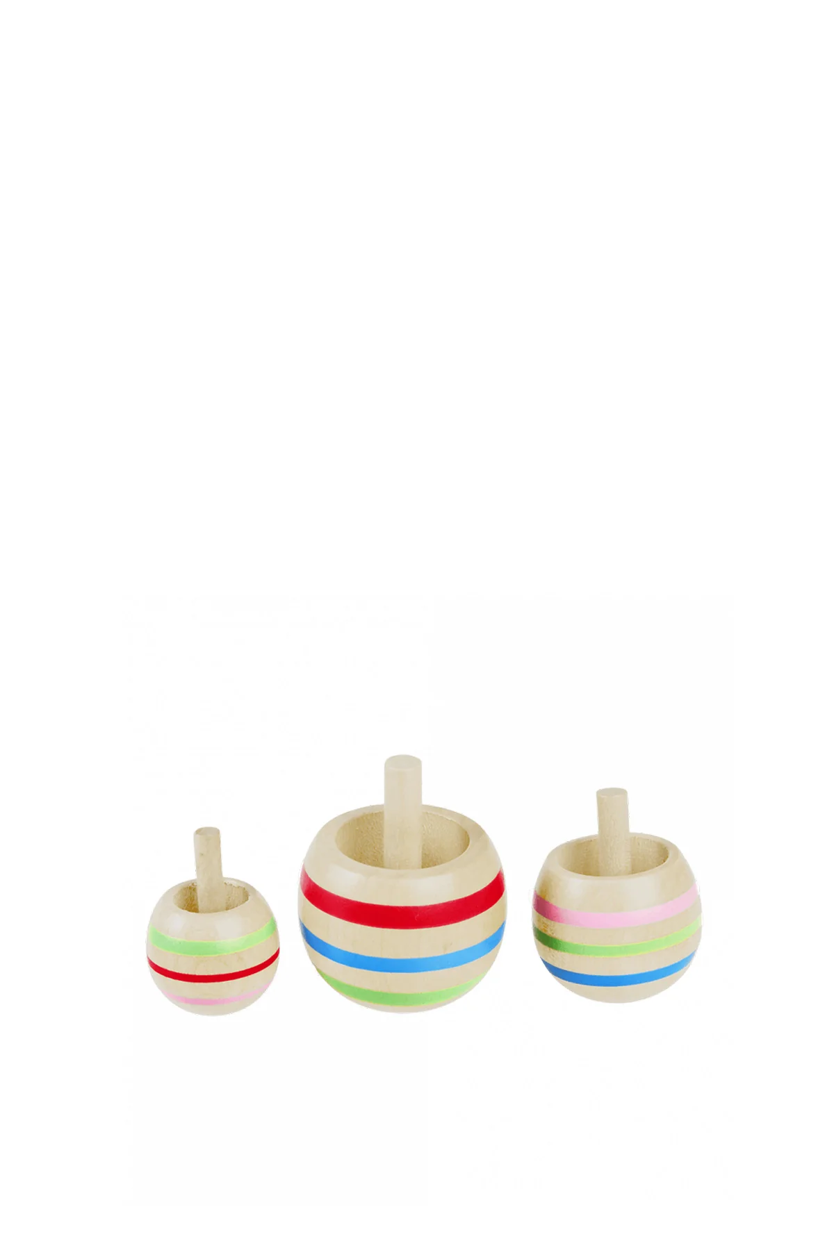 Wooden Spinning Tops Set of 3 - Image 4